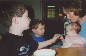 Matt helps feed Emma