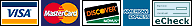 Credit Cards and eChecks accepted through PayPal